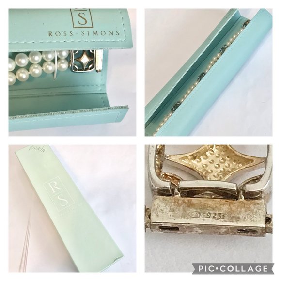 Vintage Sterling Silver White Pearl Bracelet Ross & Simons Estate Double Strand - Picture 15 of 16